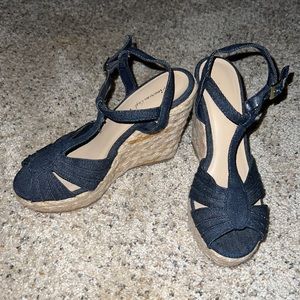 Denim woven wedges
